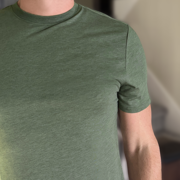 2UNDR All Day Crew Tee In Heathered Green-The Trendy Walrus