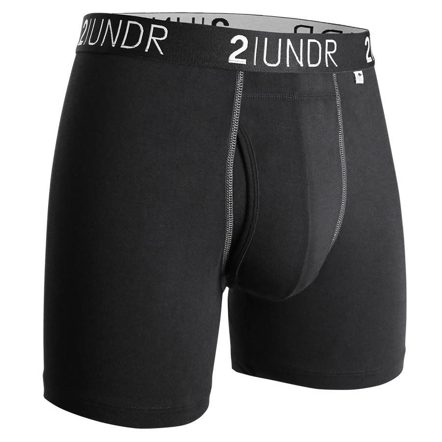 2UNDR Swing Shift Boxer Brief In Black/Grey-The Trendy Walrus