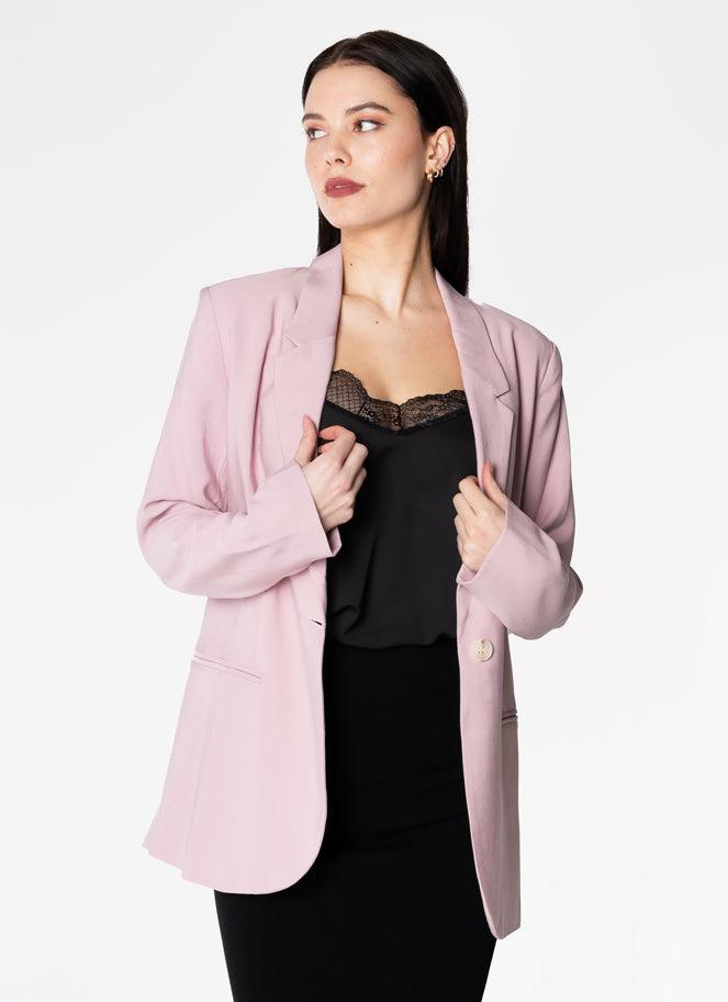 C'est Moi One Button Front Blazer In Lilac-The Trendy Walrus
