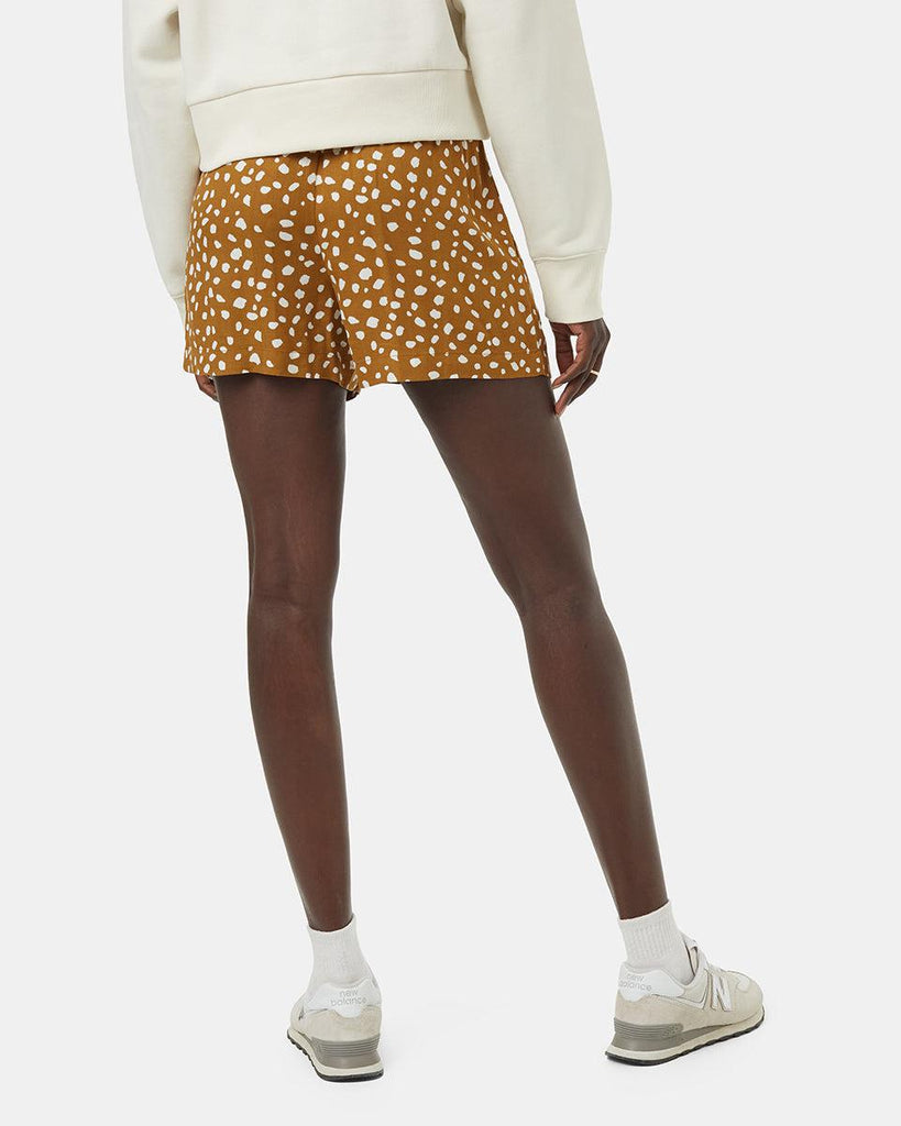 Tentree EcoWoven Crepe Short In Golden Brown/Painterly Dot-The Trendy Walrus
