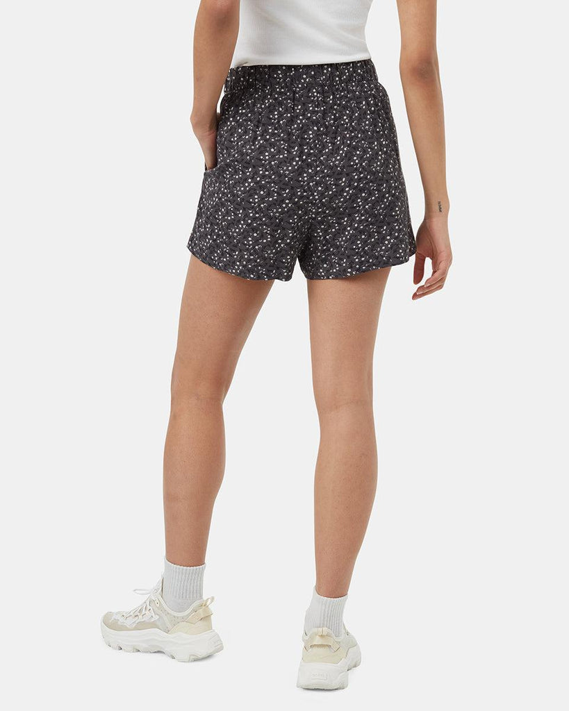 Tentree EcoWoven Crepe Short In Graphite/Flourish Floral-The Trendy Walrus