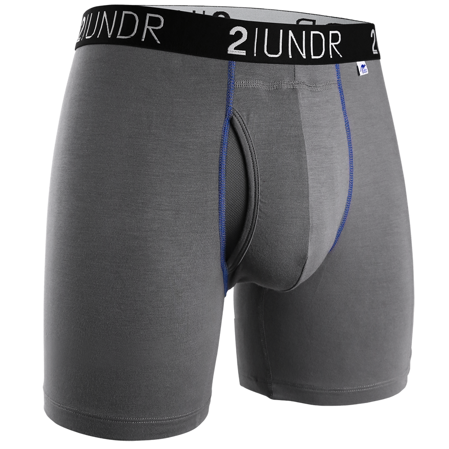 2UNDR Swing Shift Boxer Brief In Grey/Blue-The Trendy Walrus