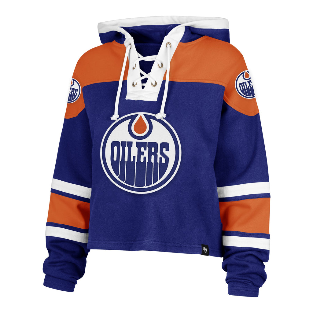 47 Cropped NHL Oilers Superior Lace Hoodie-The Trendy Walrus