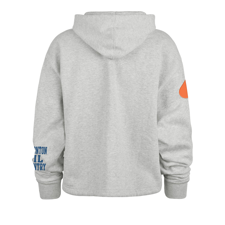 47 NHL Oilers Cropped Drawstring Hoodie In Light Heather Grey-The Trendy Walrus