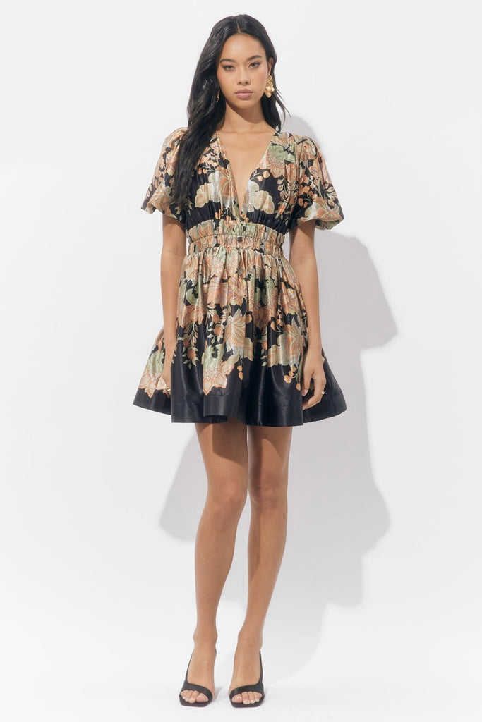 Adelyn Rae Koi Border Printed Mini Fit and Flare Dress-The Trendy Walrus