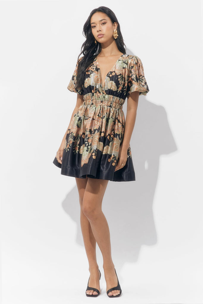 Adelyn Rae Koi Border Printed Mini Fit and Flare Dress-The Trendy Walrus