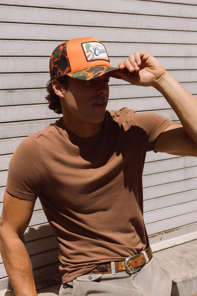 American Needle- Coors Original Mallard Foamy- Orange Camo Hat-The Trendy Walrus