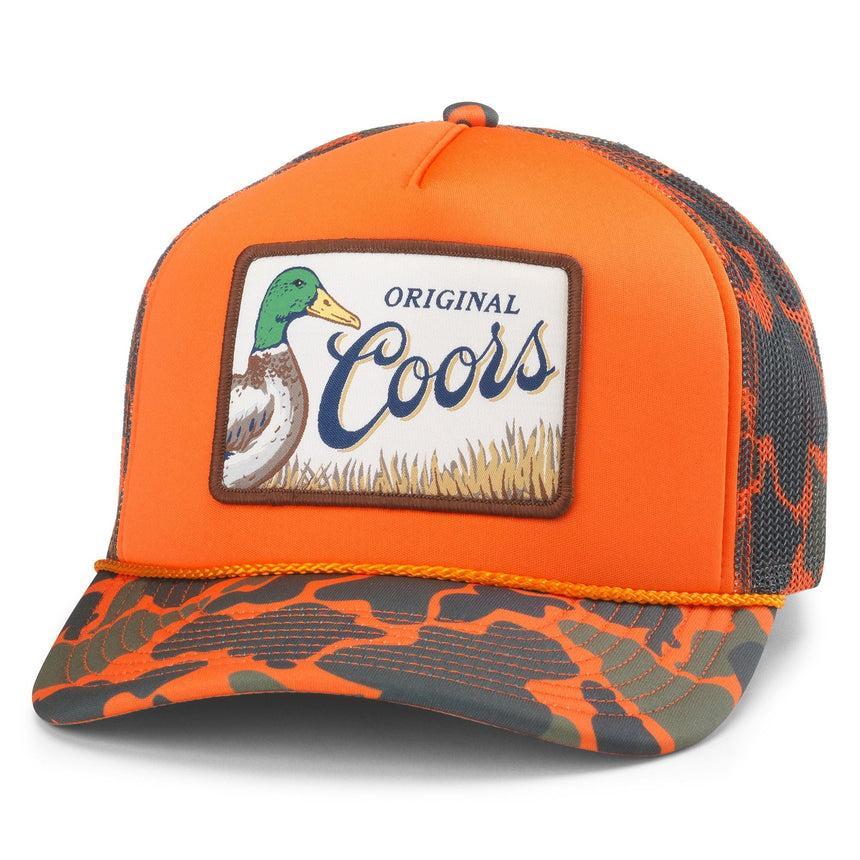American Needle- Coors Original Mallard Foamy- Orange Camo Hat-The Trendy Walrus