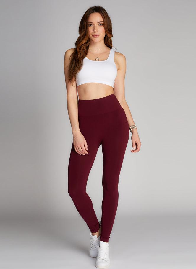 C'est Moi Bamboo High Waisted Legging In Bordeaux-The Trendy Walrus