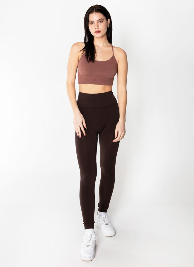 C'est Moi Full Length High Waisted Legging In Brown-The Trendy Walrus