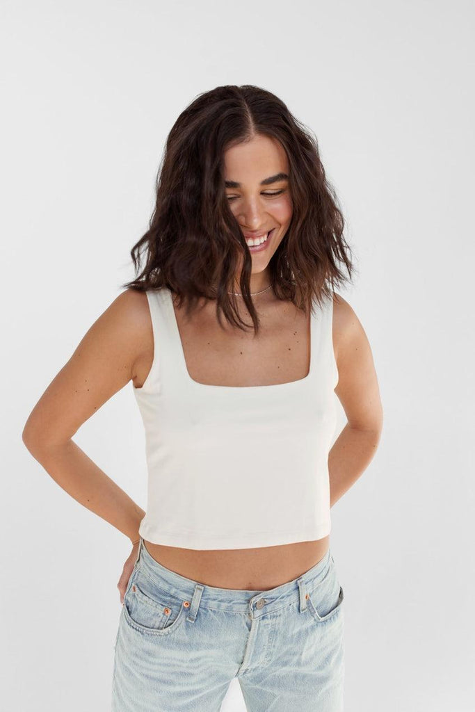 Daily Story Nyla Tank Top In Ivory-The Trendy Walrus