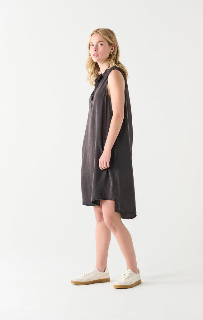Dex A-Line Tencel Mini Dress In New Black Wash-The Trendy Walrus