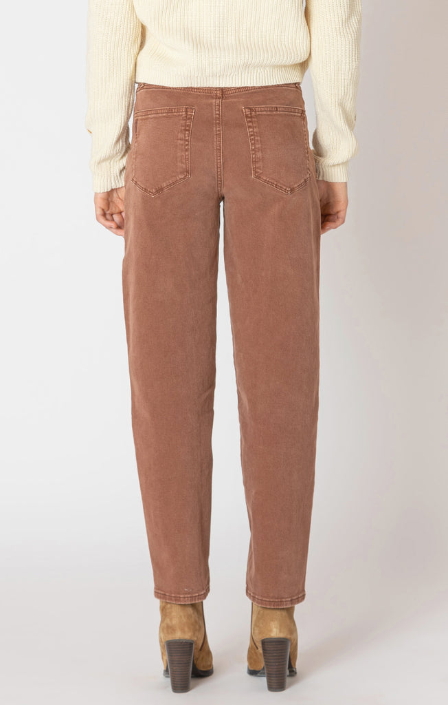 Dex Barrel Leg Pants In Brunette Brown-The Trendy Walrus
