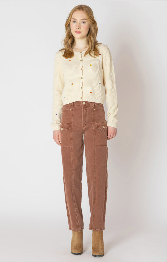 Dex Barrel Leg Pants In Brunette Brown-The Trendy Walrus