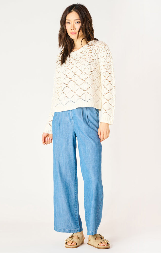 Dex Crochet Sweater In Ecru-The Trendy Walrus