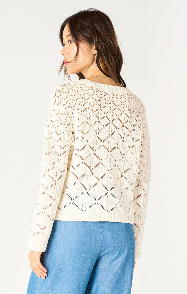 Dex Crochet Sweater In Ecru-The Trendy Walrus