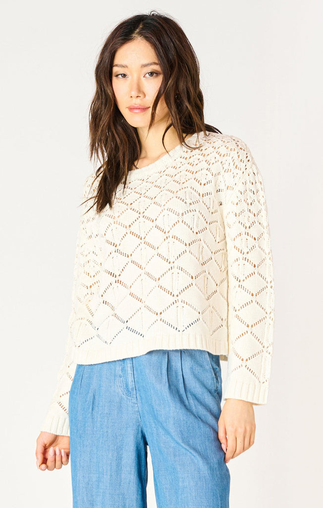 Dex Crochet Sweater In Ecru-The Trendy Walrus