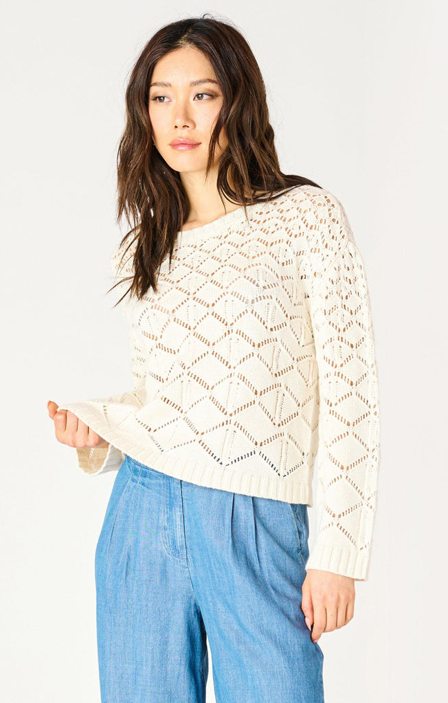 Dex Crochet Sweater In Ecru-The Trendy Walrus