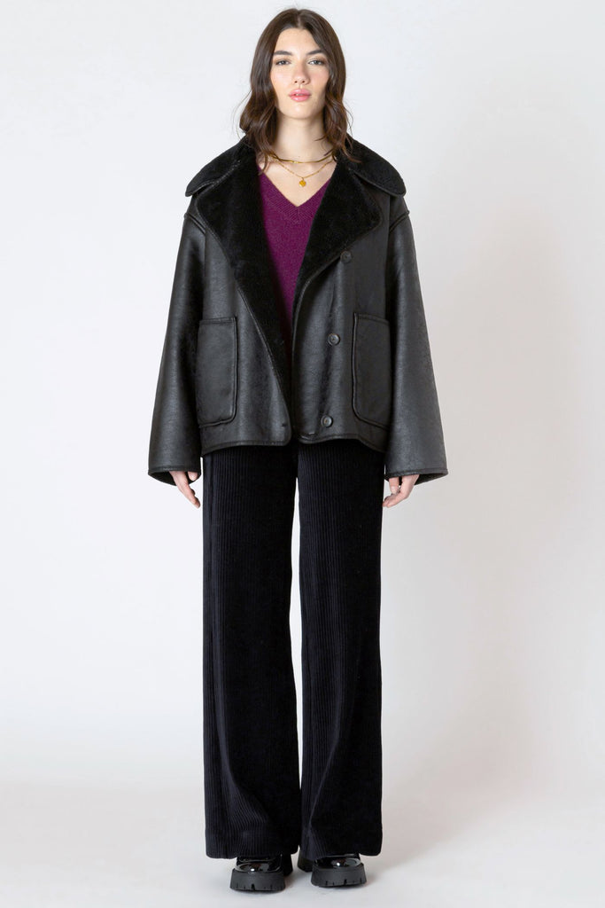Dex Double Faced Sueded Jacket In Black-The Trendy Walrus