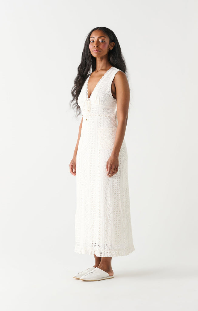 Dex Eyelet Maxi Dress In Off White-The Trendy Walrus