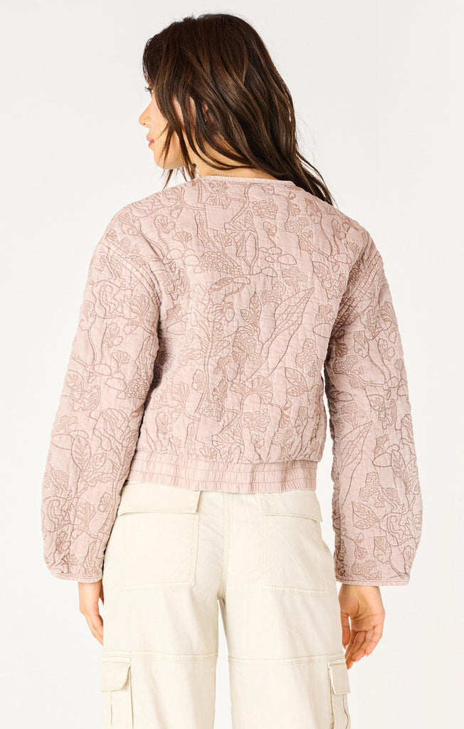 Dex Floral Quilted Bomber Jacket In Faded Rose-The Trendy Walrus