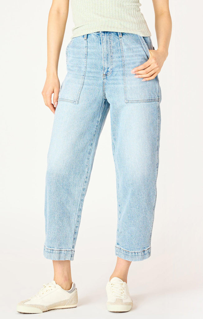 Dex High Rise Straight Leg Ankle Jean In Mid Blue Wash-The Trendy Walrus