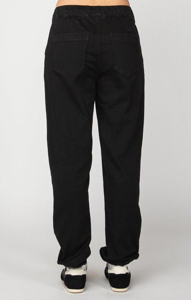 Dex Knit Denim Jogger In Black-The Trendy Walrus