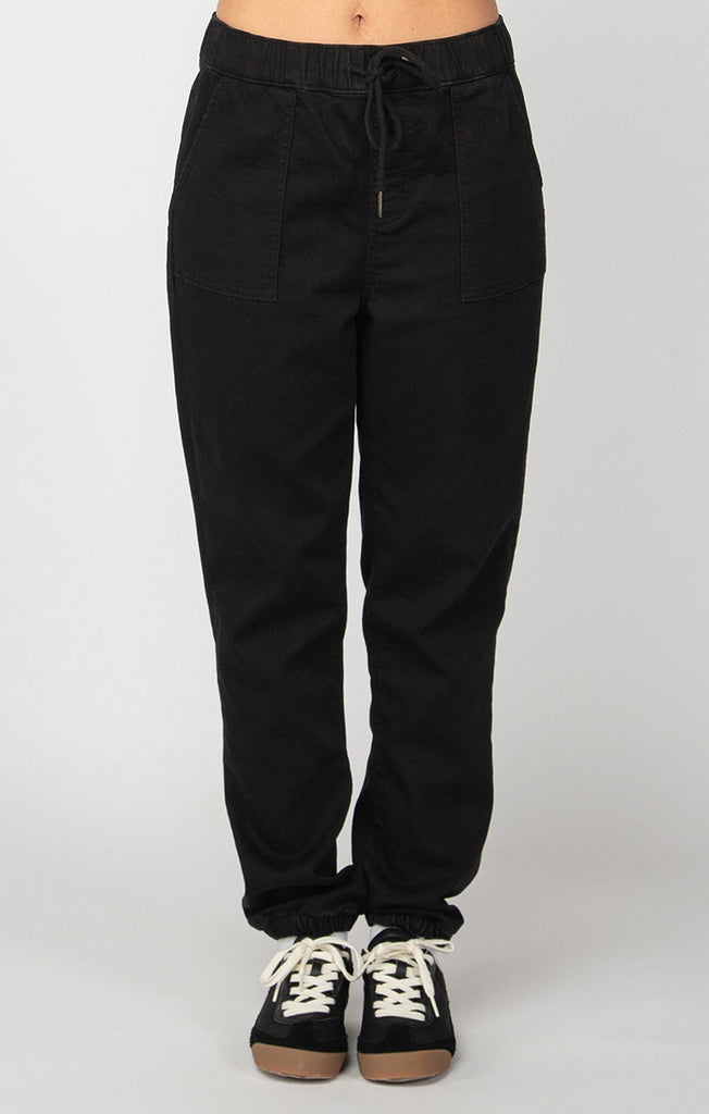 Dex Knit Denim Jogger In Black-The Trendy Walrus