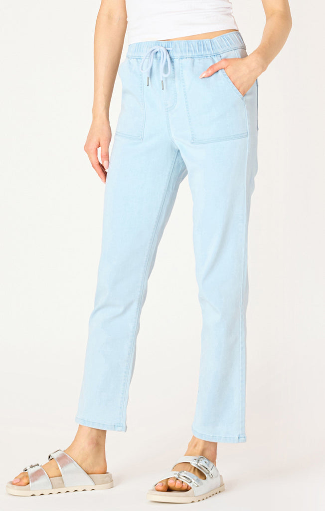 Dex Knit Denim Jogger In Light Blue Wash-The Trendy Walrus