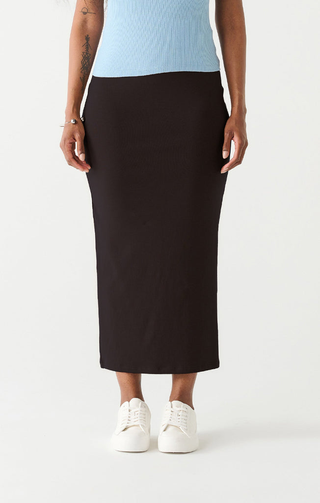 Dex Long Pencil Skirt In Black-The Trendy Walrus