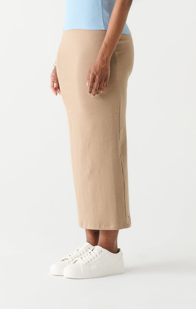 Dex Long Pencil Skirt In Mocha-The Trendy Walrus