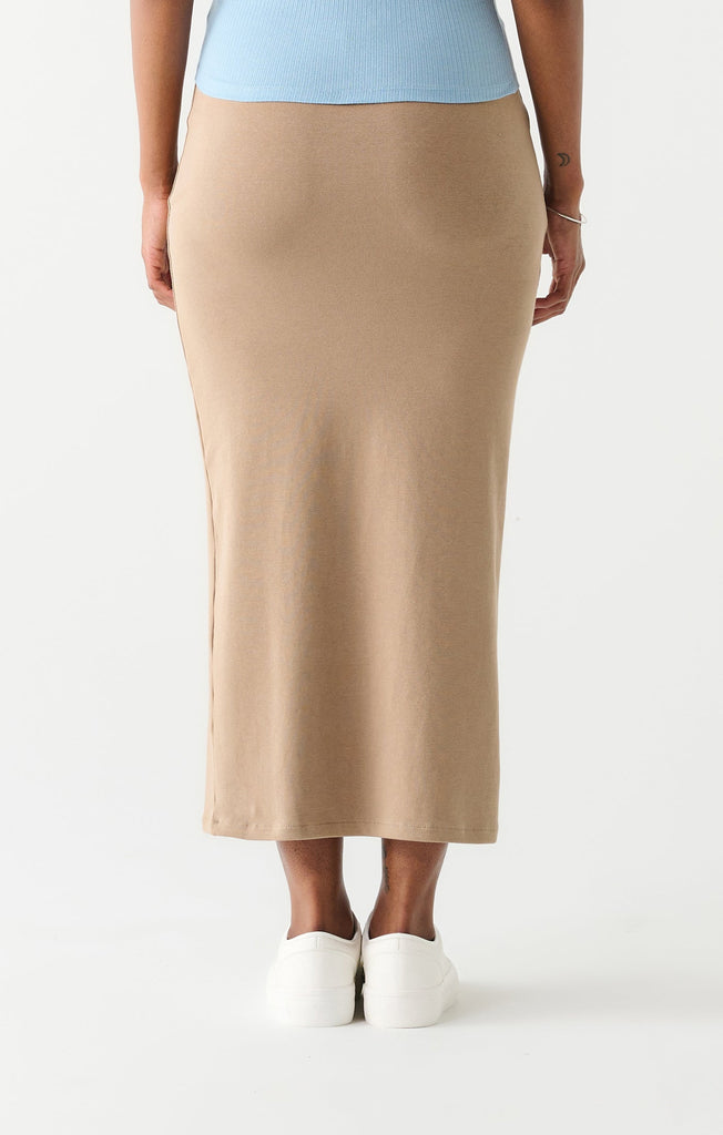 Dex Long Pencil Skirt In Mocha-The Trendy Walrus
