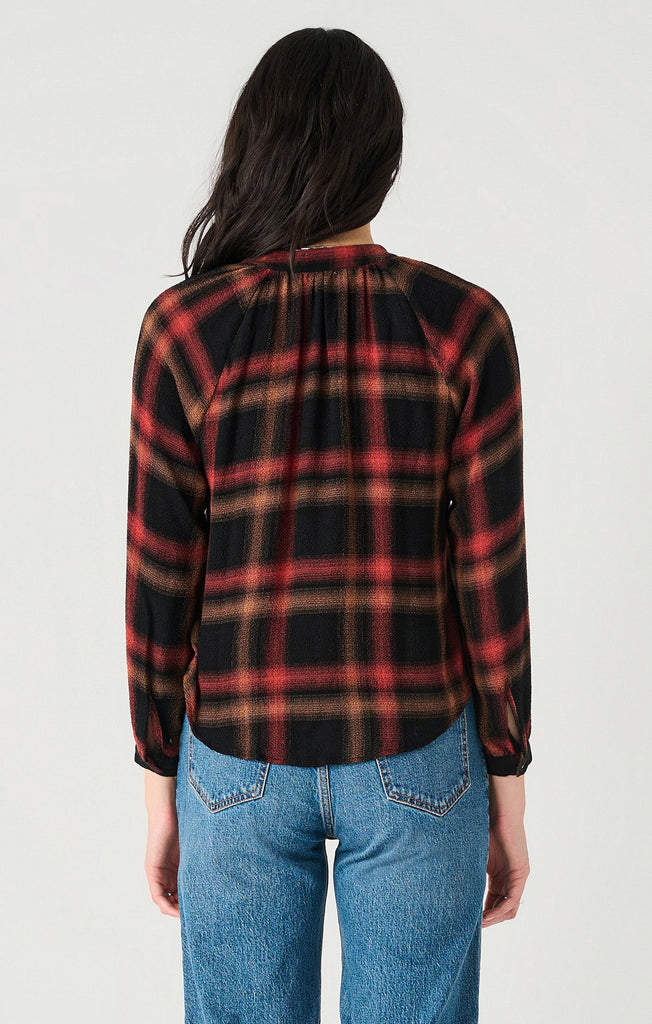 Dex Long Sleeve Textured Button Shirt In Golden Rust Plaid-The Trendy Walrus