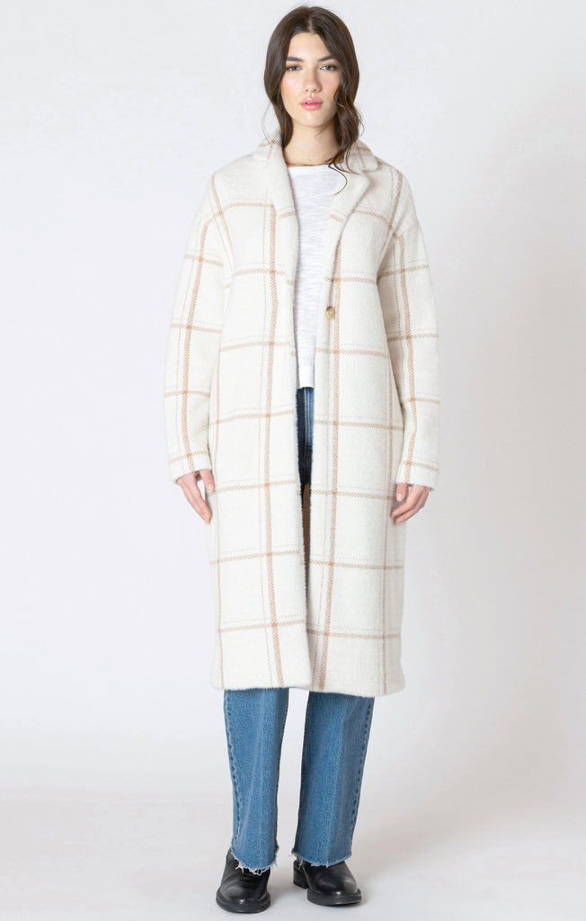 Dex Longline Soft Sweater Coat In Cream/Mocha-The Trendy Walrus
