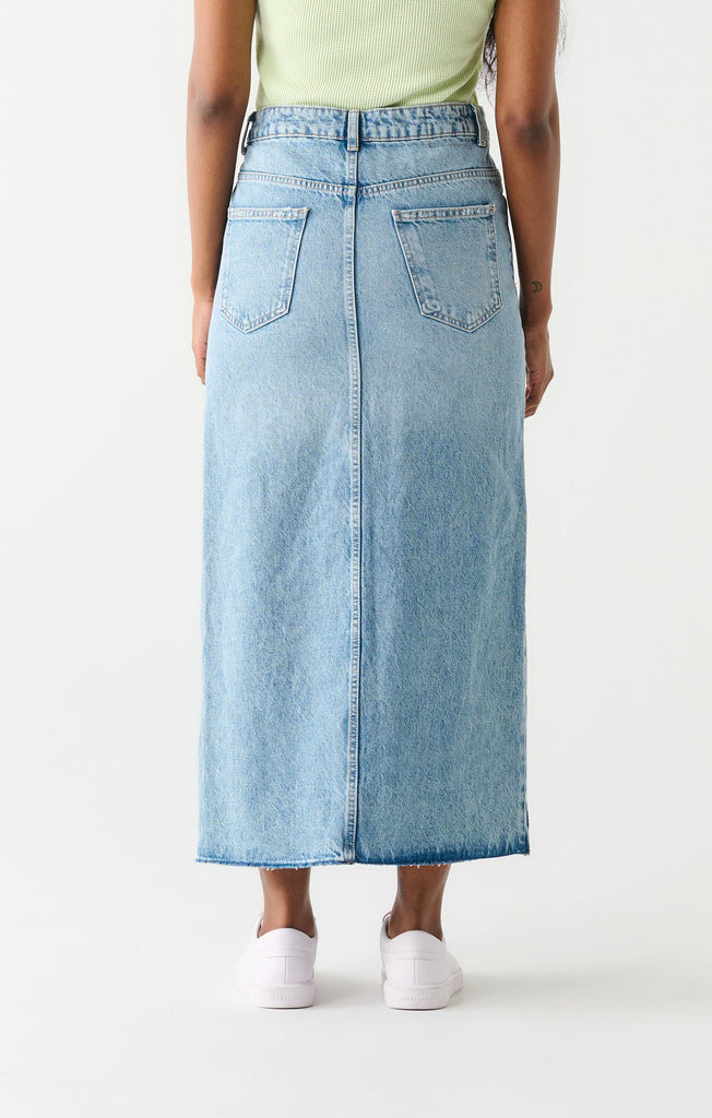 Dex Maxi Denim Skirt In Medium Blue Wash-The Trendy Walrus