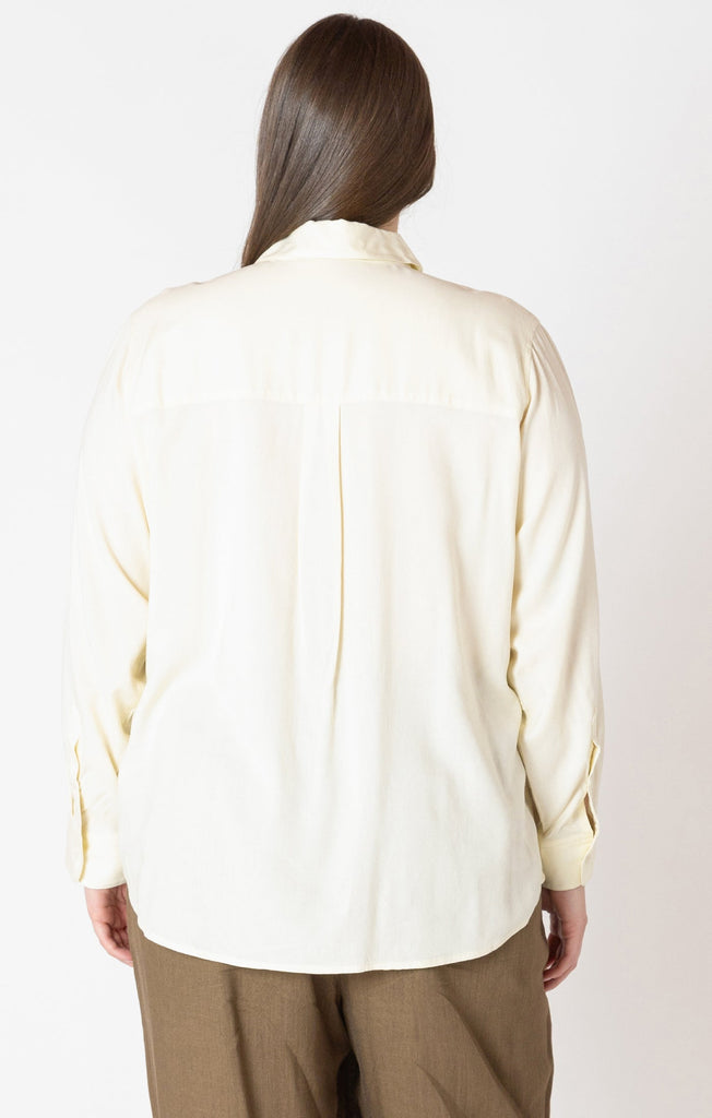 Dex Plus Button Front Blouse In Lemon-The Trendy Walrus