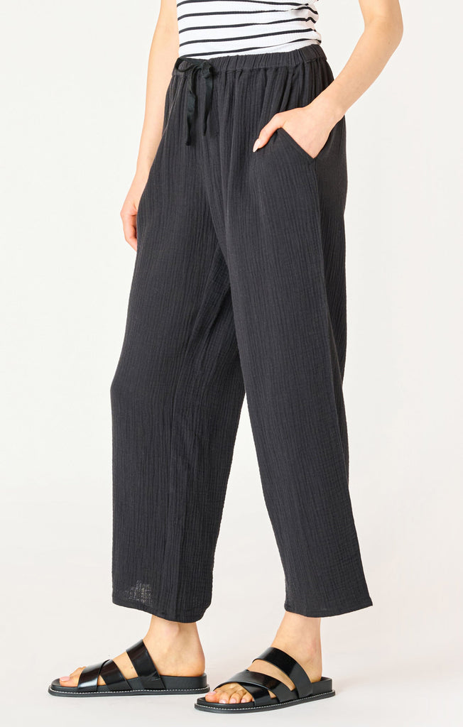 Dex Plus Pull On Textured Pants In Black-The Trendy Walrus