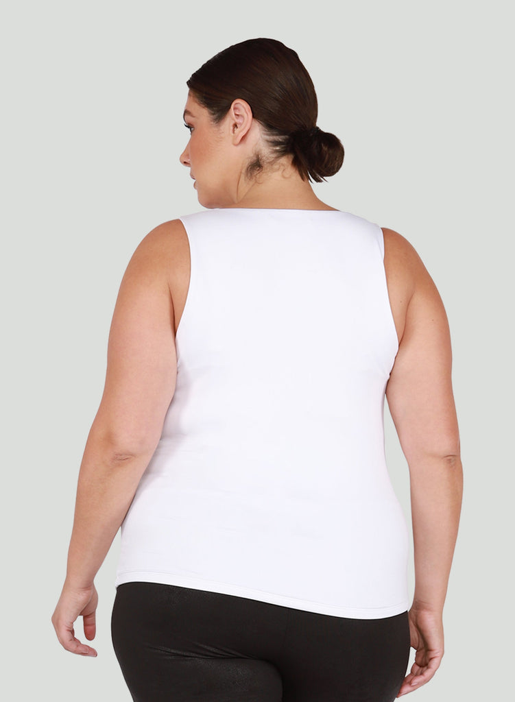 Dex Plus Square Neck Tank In White-The Trendy Walrus