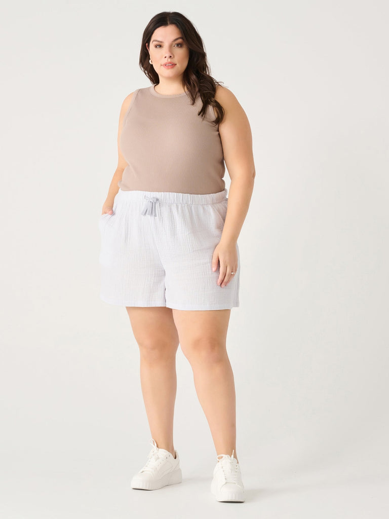 Dex Plus Textured Drawstring Short In Cloudy Blue-The Trendy Walrus