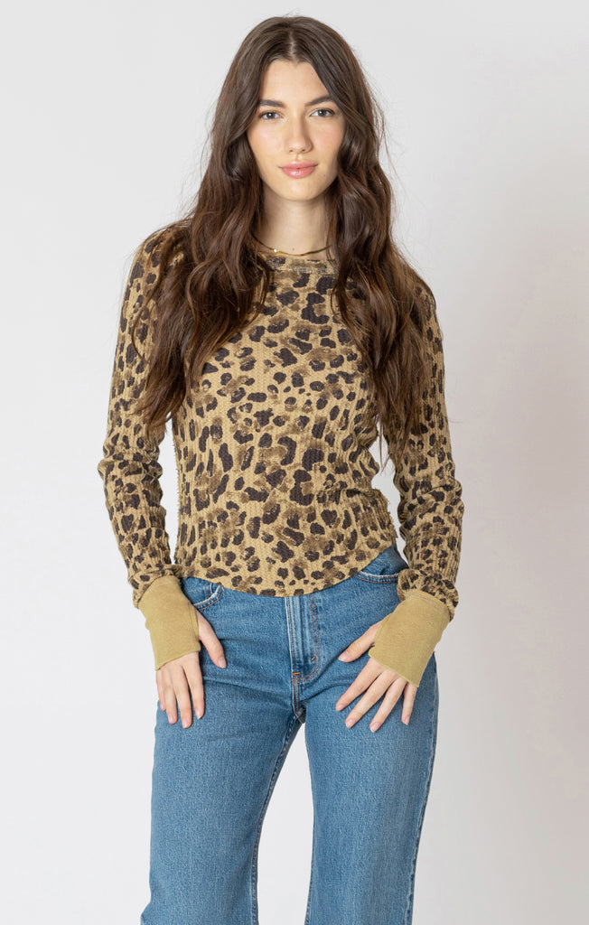 Dex Printed Thermal Tee In Tonal Cheetah-The Trendy Walrus