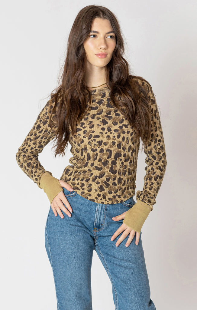 Dex Printed Thermal Tee In Tonal Cheetah-The Trendy Walrus