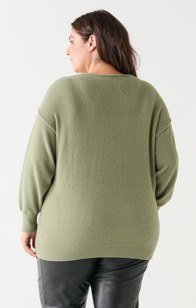 Dex Pus Ultra Soft V-Neck Sweater In Sage-The Trendy Walrus