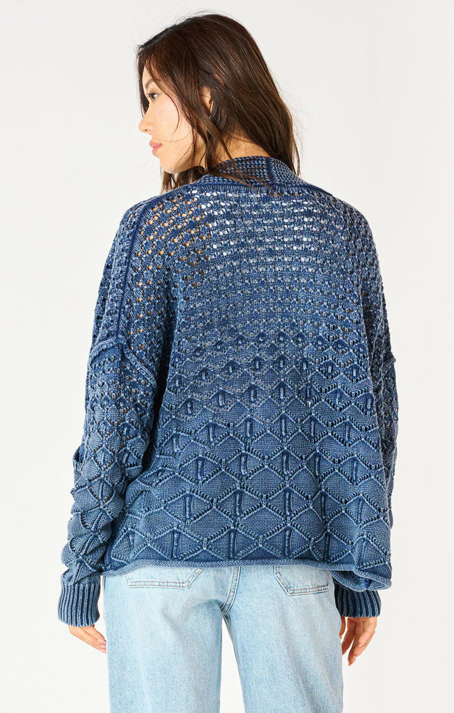 Dex Relaxed Fit Cardigan In Washed Indigo-The Trendy Walrus