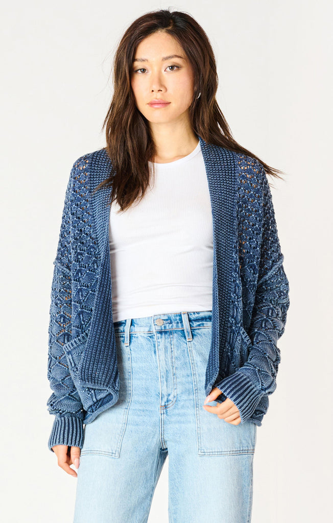 Dex Relaxed Fit Cardigan In Washed Indigo-The Trendy Walrus