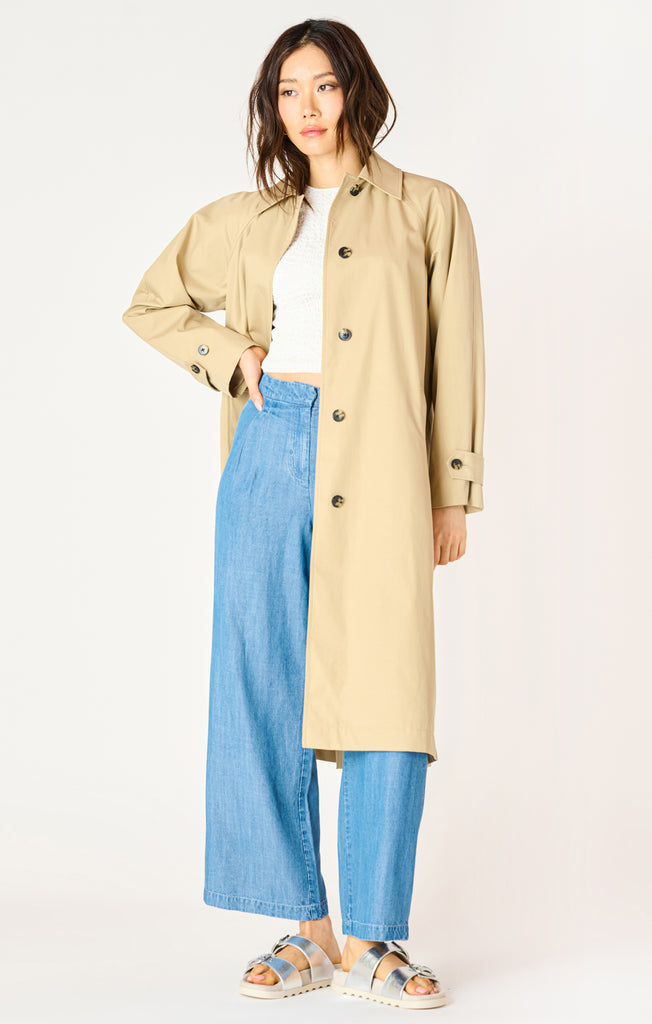 Dex Relaxed Trench Coat In Tan-The Trendy Walrus