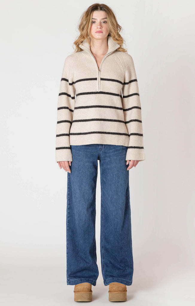Dex Room 34 Half-Zip Longline Sweater-The Trendy Walrus