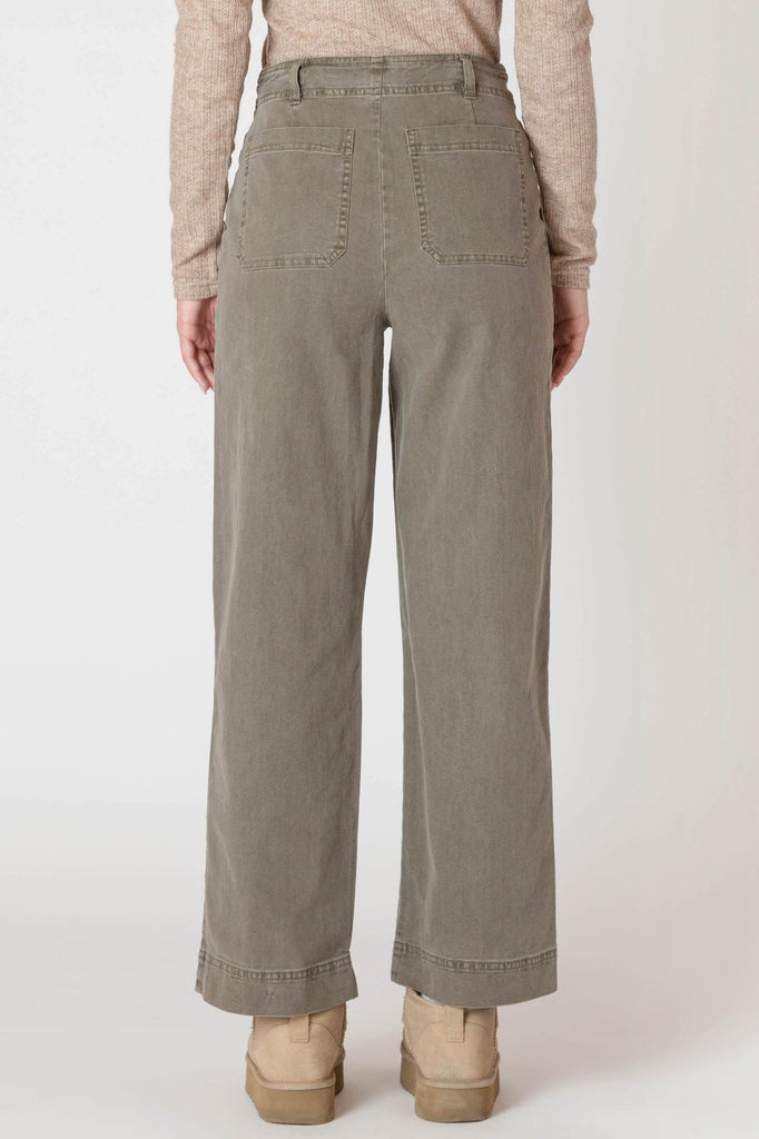 Dex Room 34 Straight Leg Pant In Army Green-The Trendy Walrus