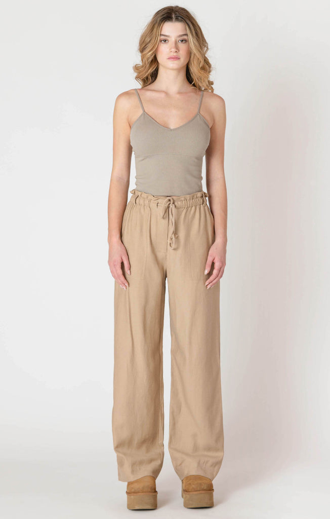 Dex Room 34 Wide Leg Flowy Pant In Safari-The Trendy Walrus