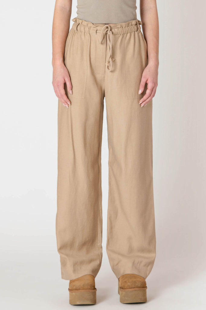 Dex Room 34 Wide Leg Flowy Pant In Safari-The Trendy Walrus