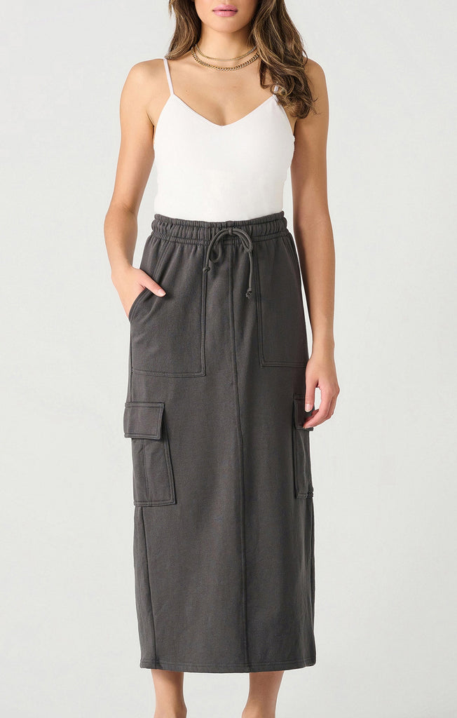 Dex Soft Cargo Maxi Skirt In Iron-The Trendy Walrus